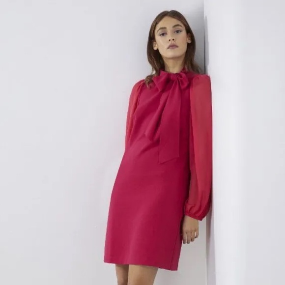 VINCE CAMUTO Women Bow Tie Crew Neck Puff Long Sleeves - Picture 1 of 11